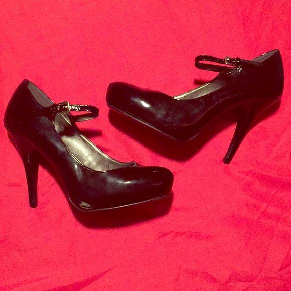 Pinup Couture Shoes - Black Patent Mary Jane Shoes